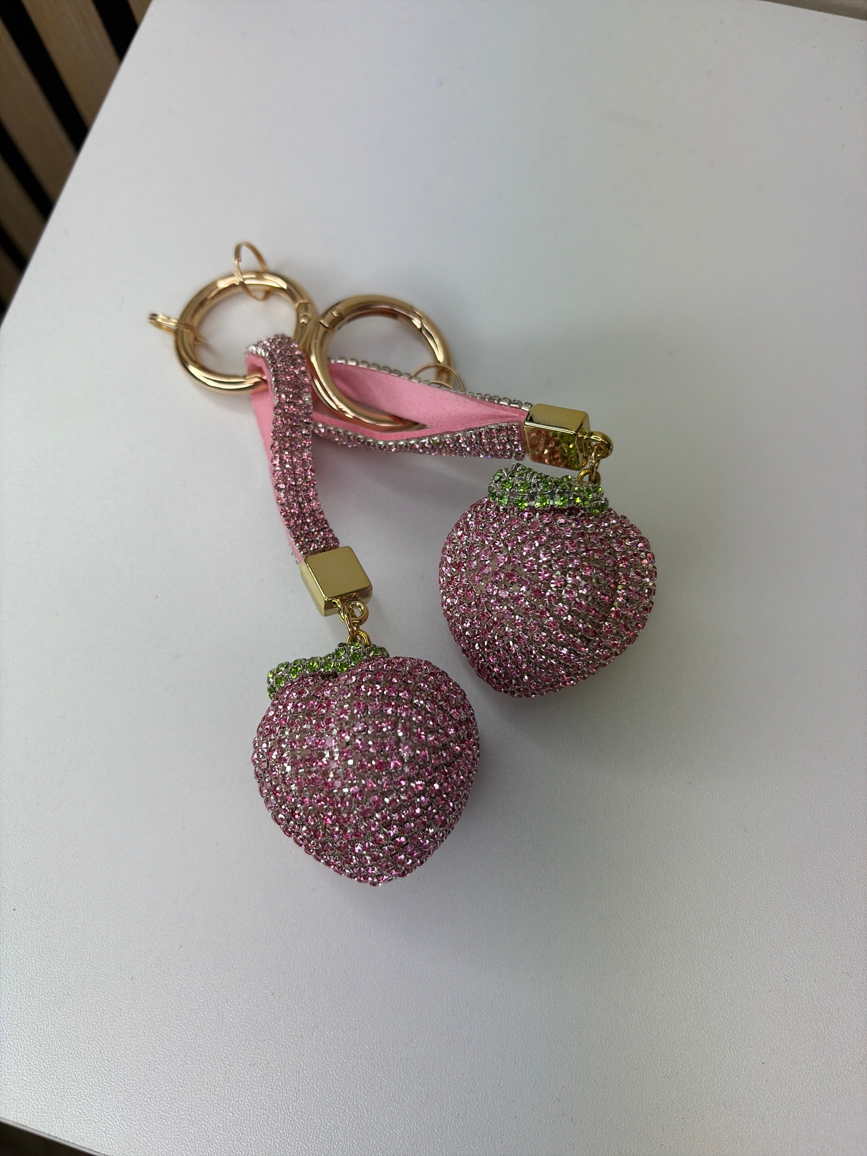 Peach Bling Keychain